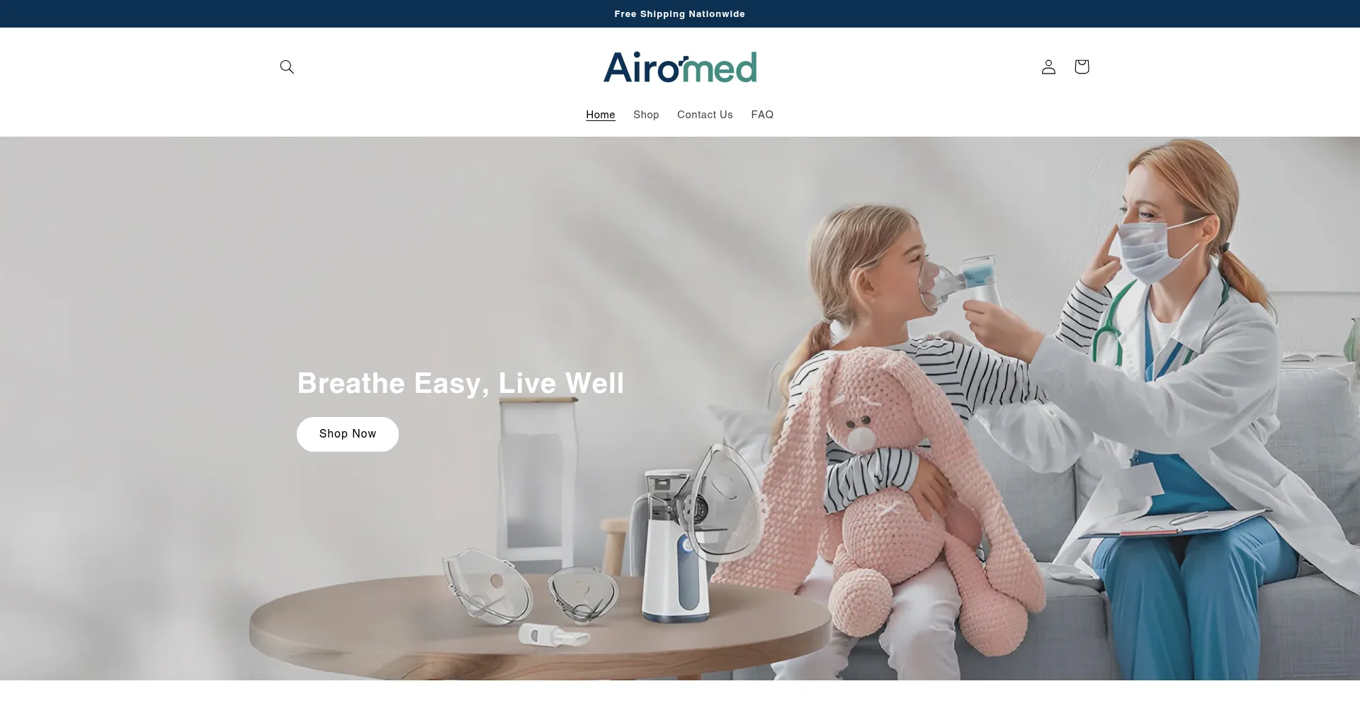 Website screenshot of Getairomed.com