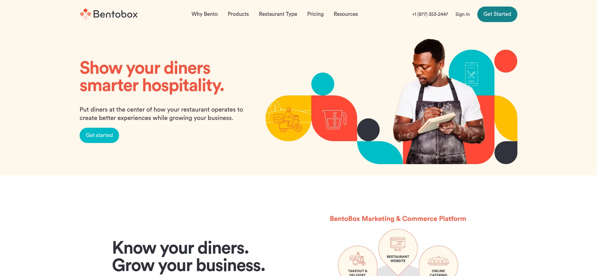 Website screenshot of Getbento.com