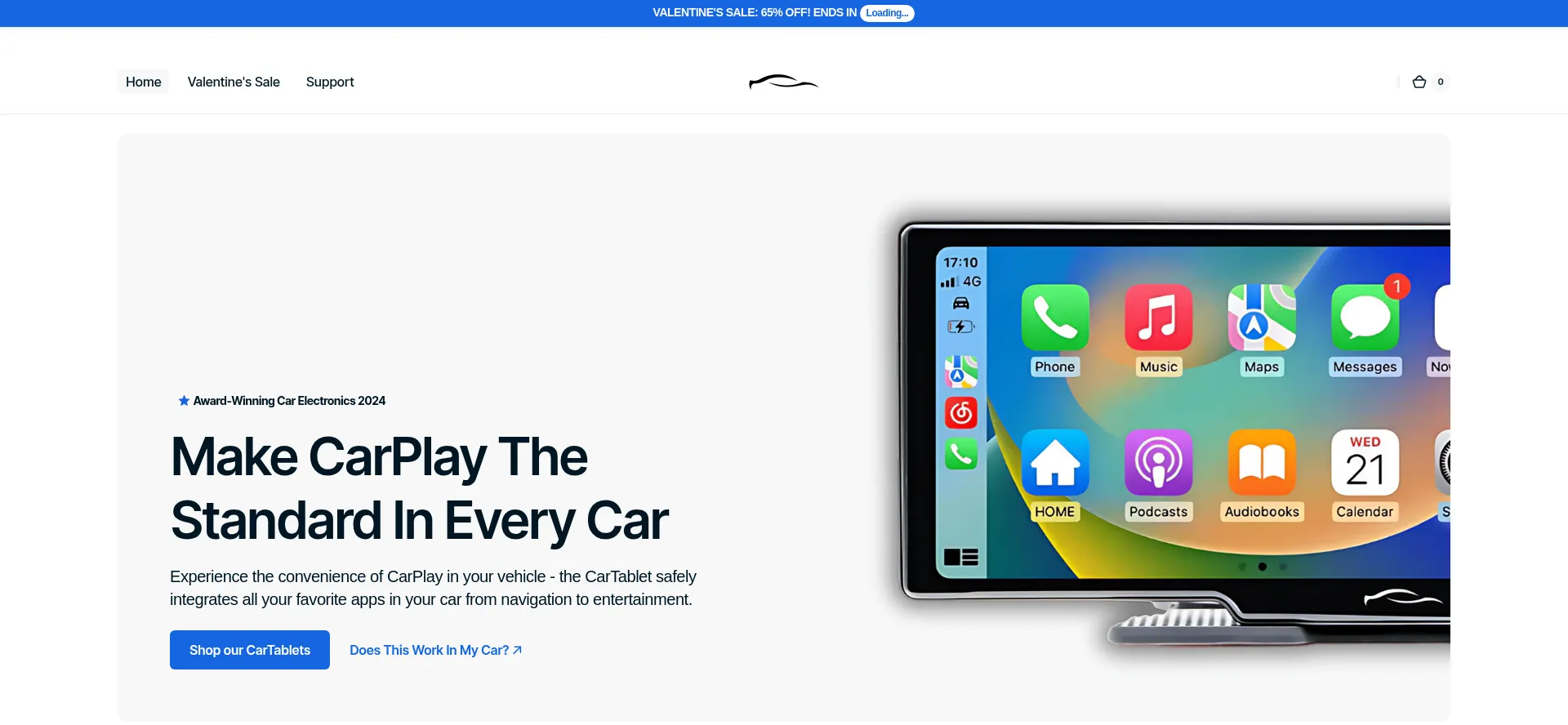 Website screenshot of Getcartablet.com