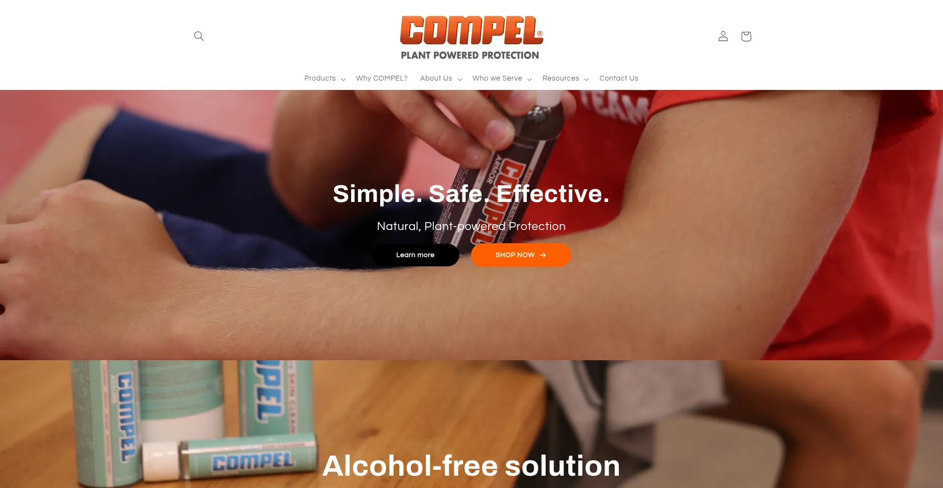 Website screenshot of Getcompel.com