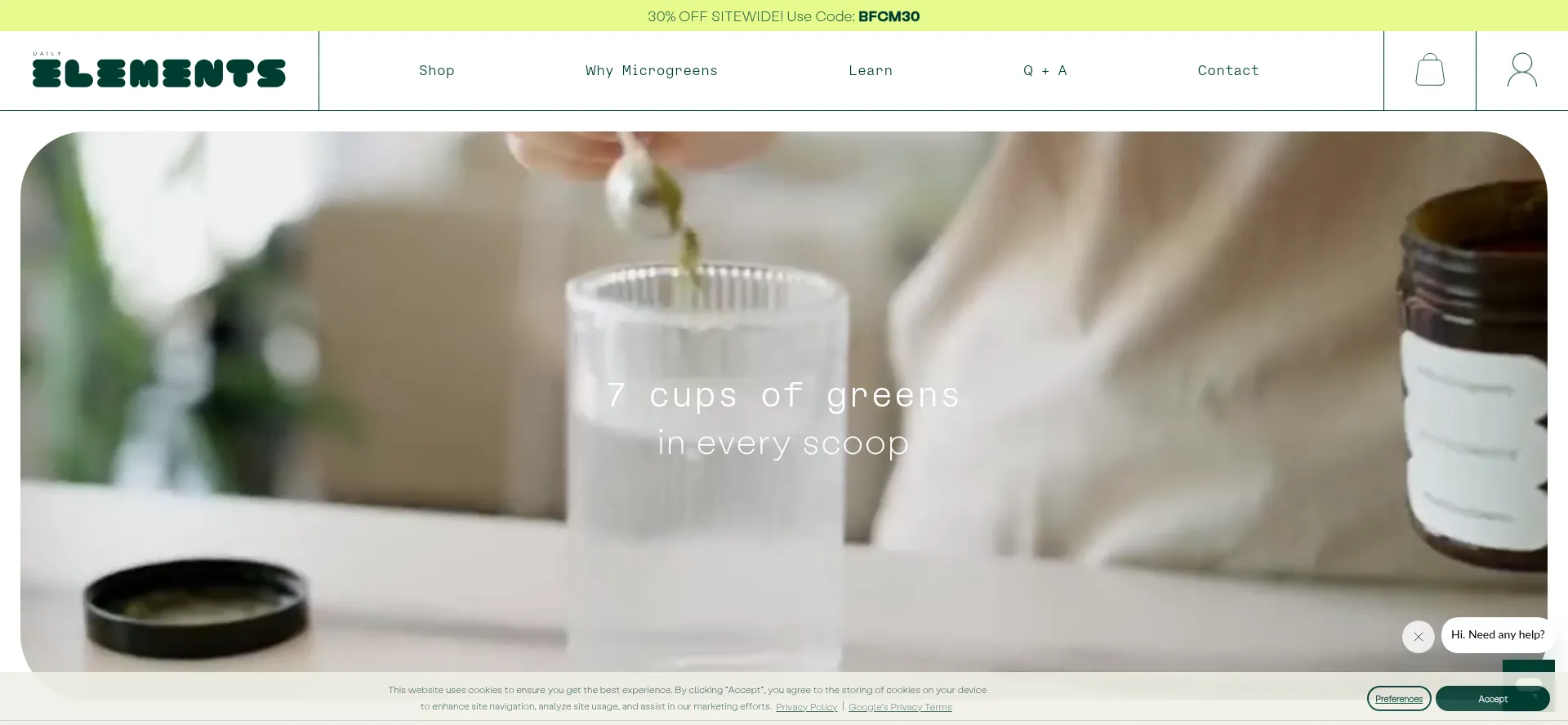Website screenshot of Getdailyelements.com