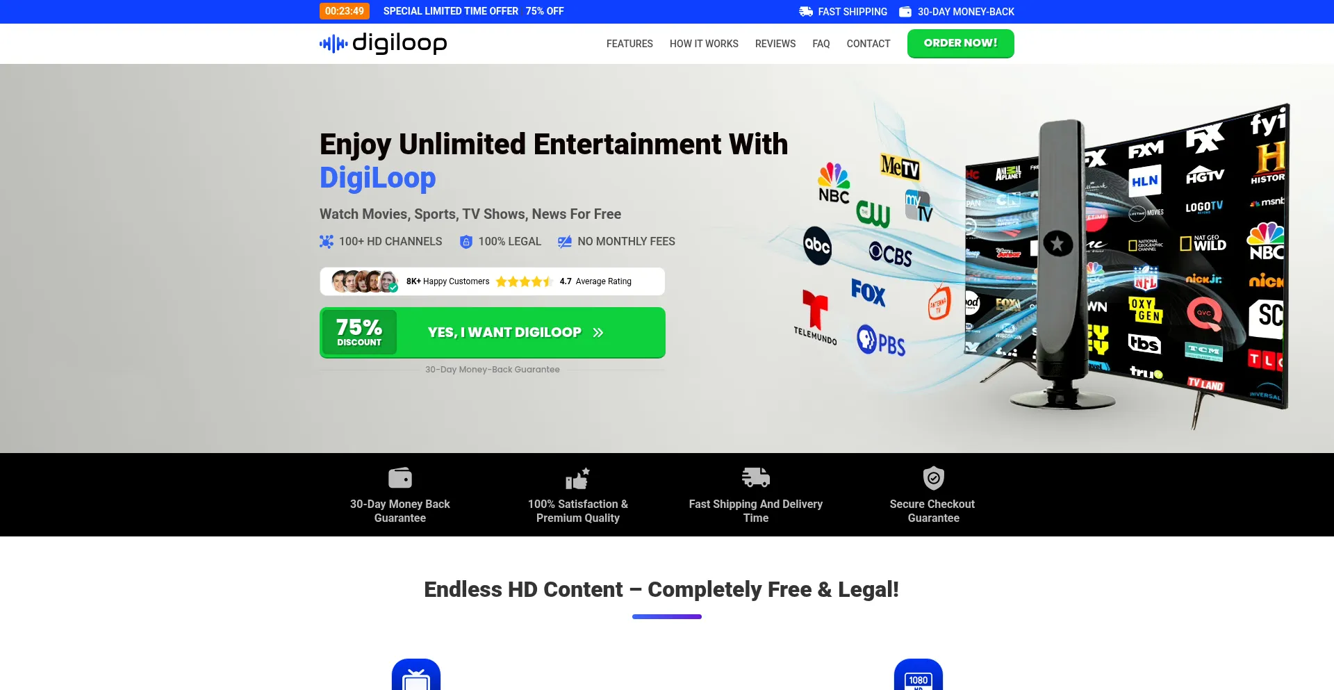 Website screenshot of Getdigiloop.com