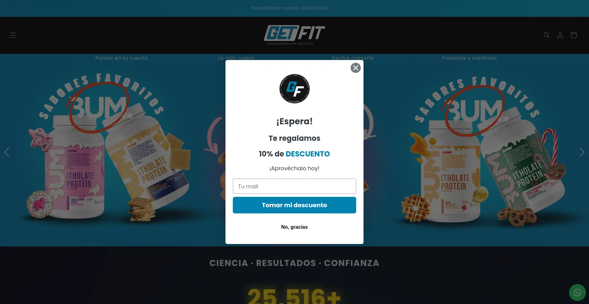 Website screenshot of Getfit.mx