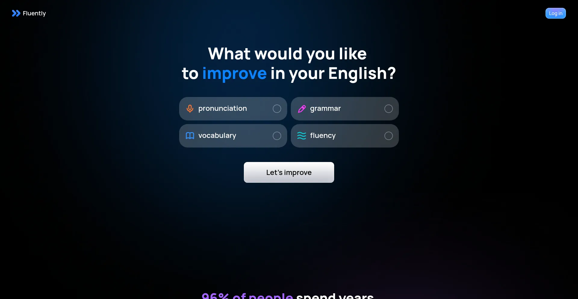Website screenshot of Getfluently.app