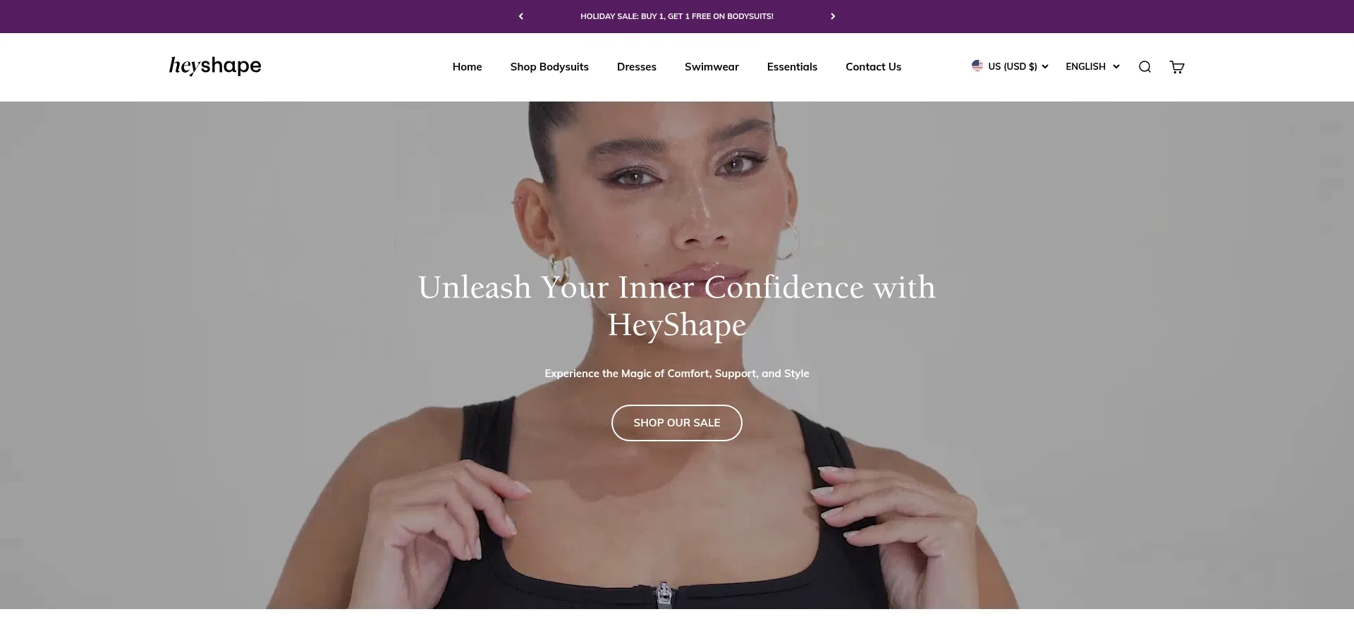 Website screenshot of Getheyshape.com