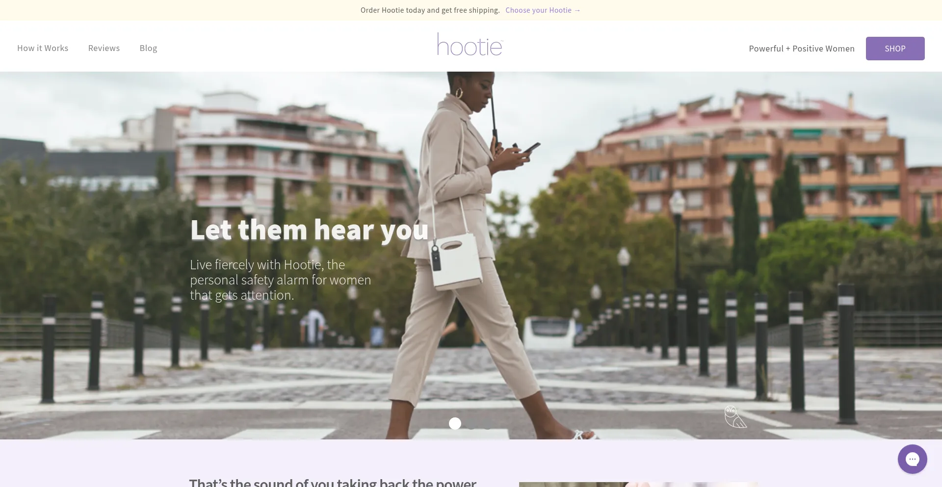 Website screenshot of Gethootie.com