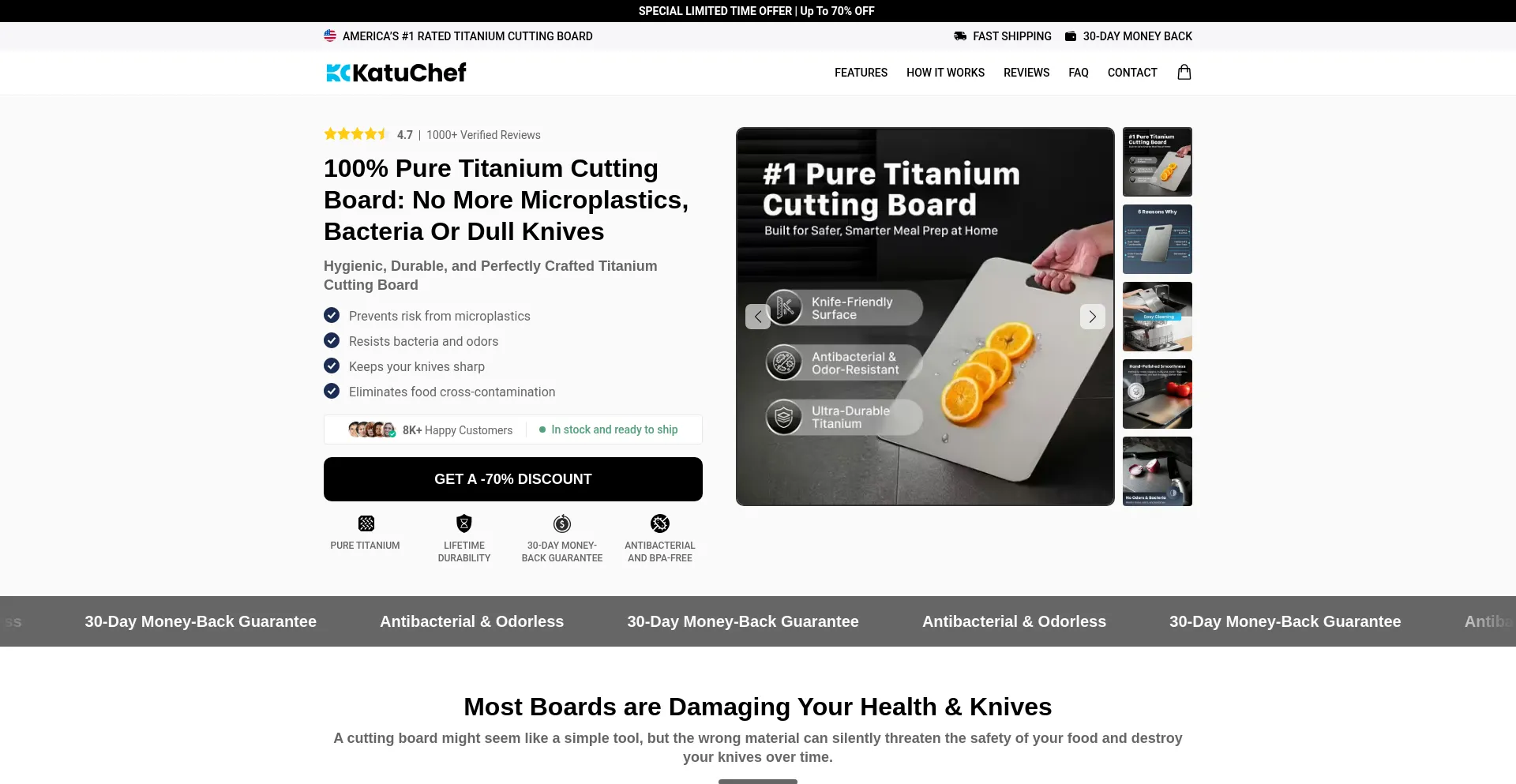 Website screenshot of Getkatuchef.zavydeals.com