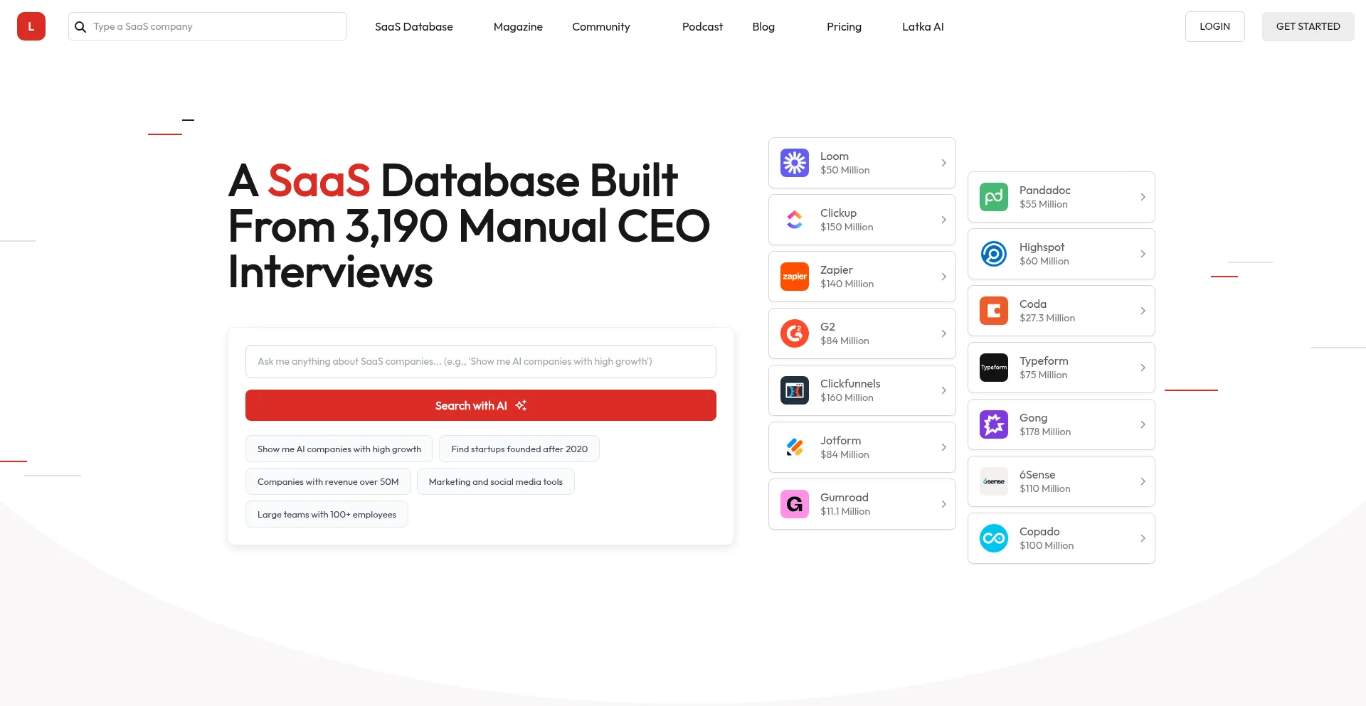 Getlatka.com Screenshot