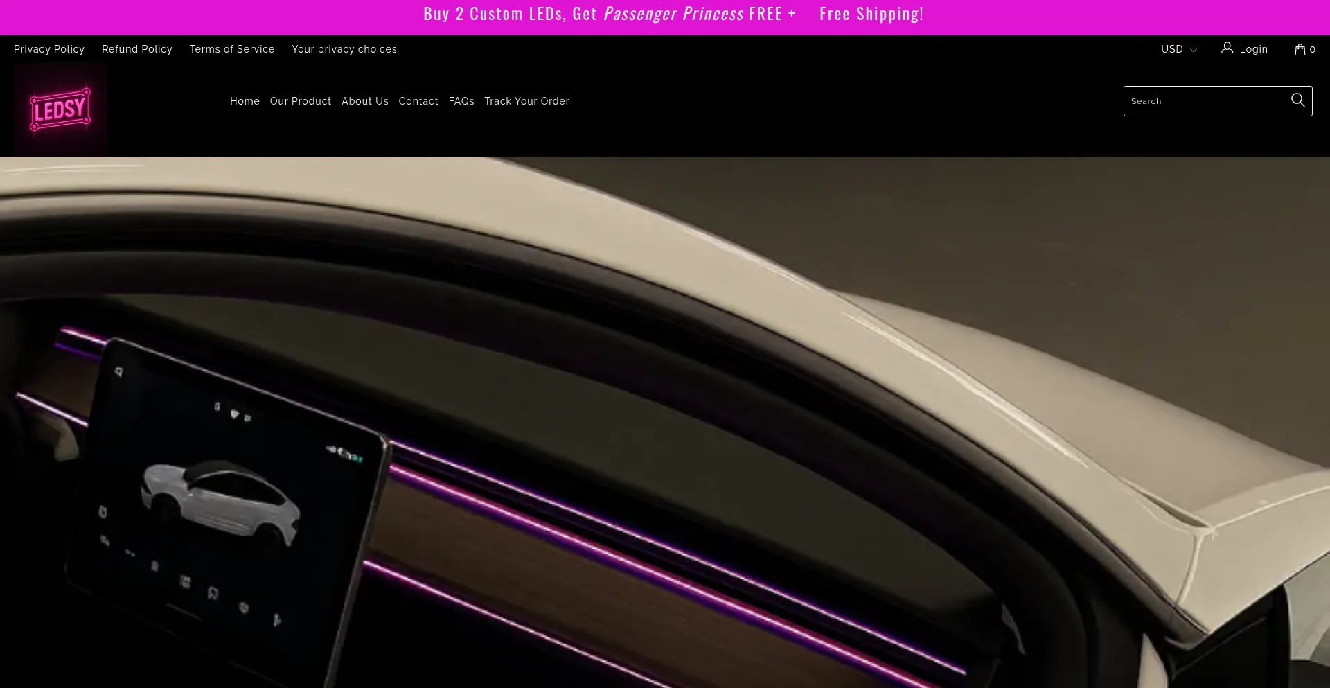 Website screenshot of Getledsy.com