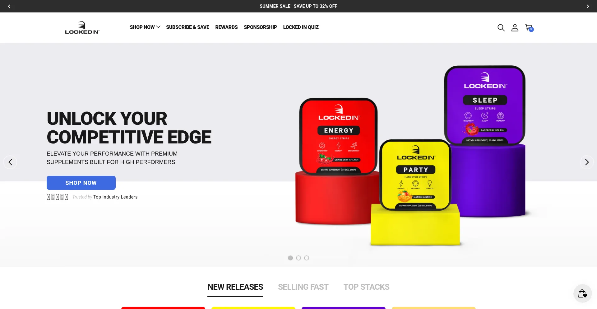 Website screenshot of Getlockedin.com