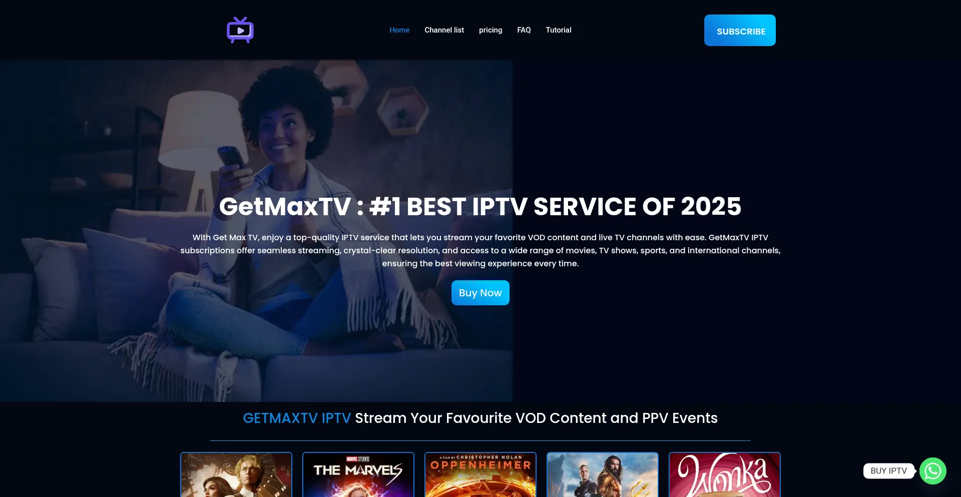 Website screenshot of Getmaxtv.org