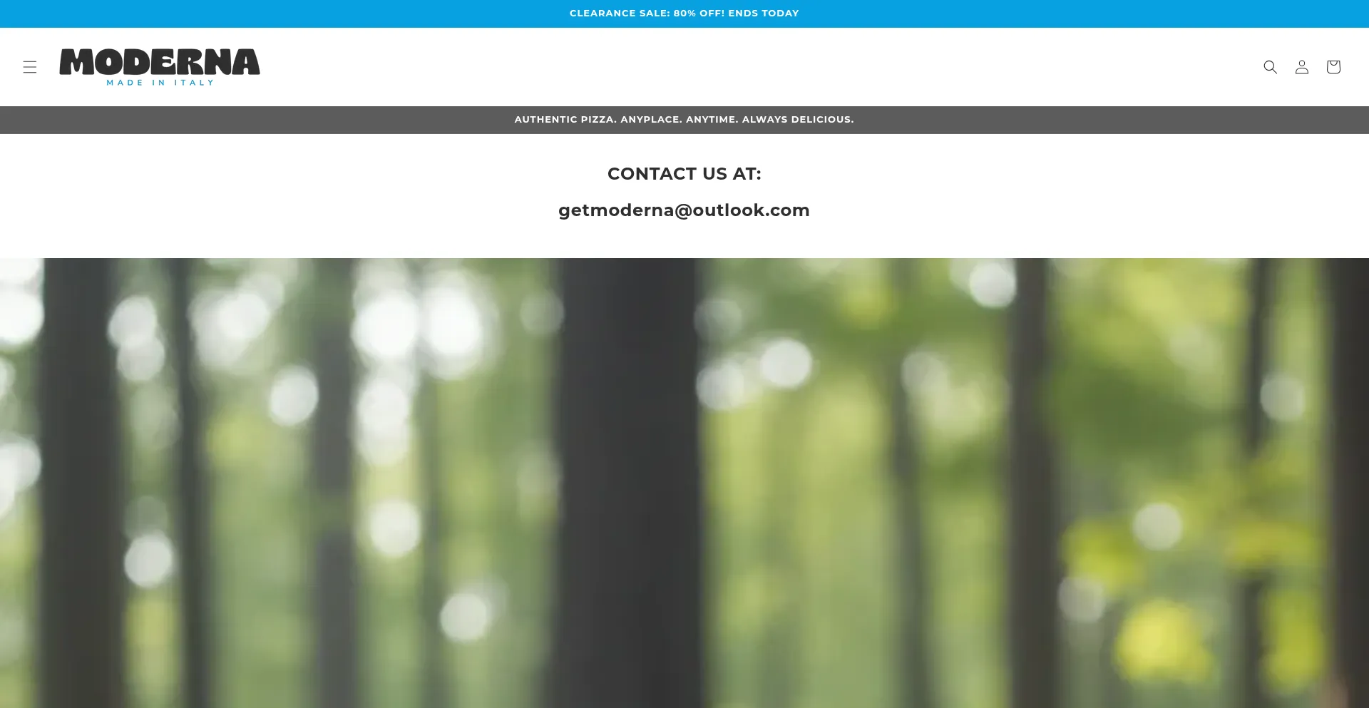 Website screenshot of Getmoderna.com