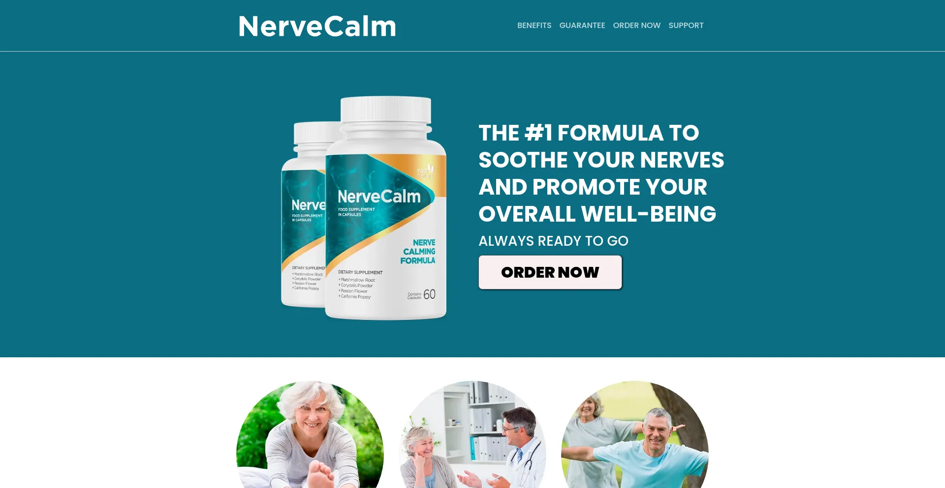 Website screenshot of Getnervecalm.com