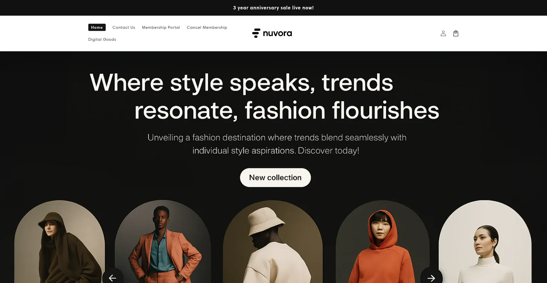 Website screenshot of Getnuvora.com