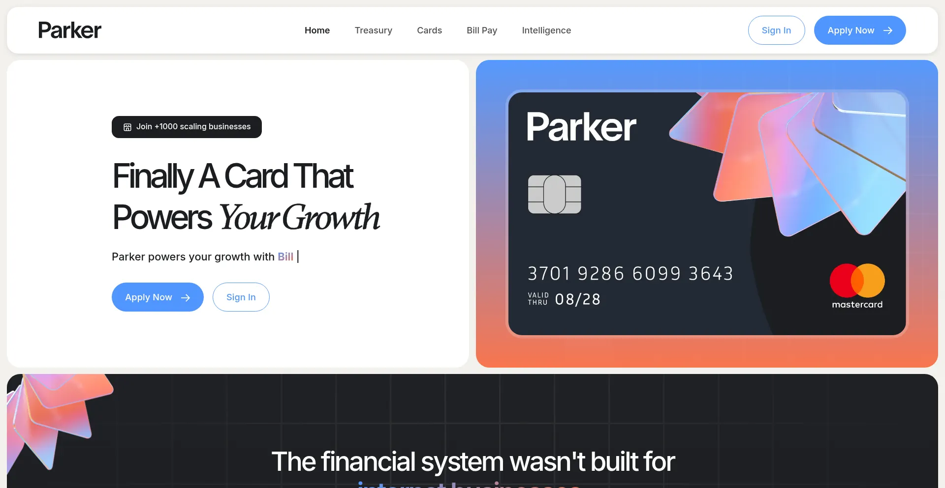 Website screenshot of Getparker.com