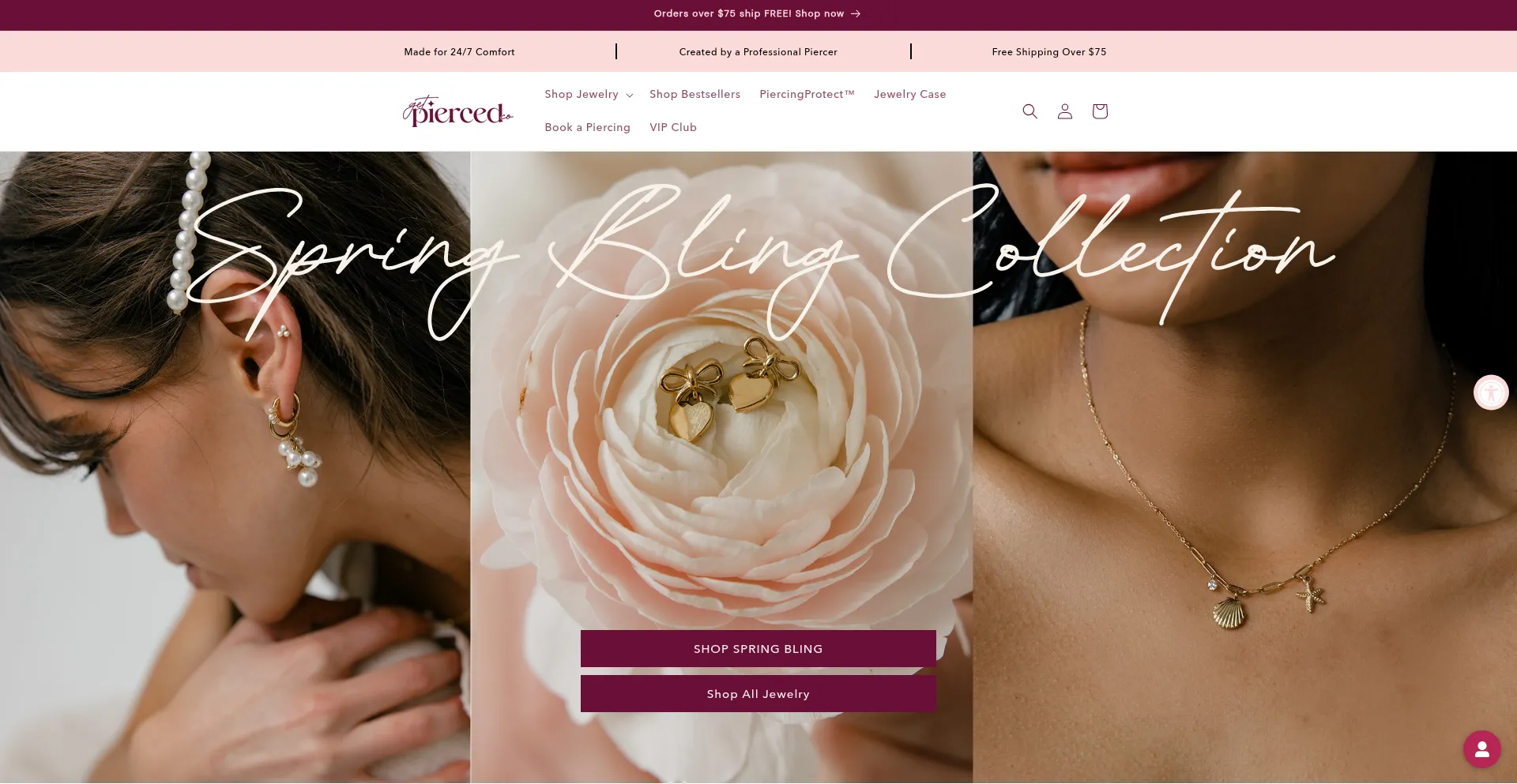 Website screenshot of Getpiercedco.com