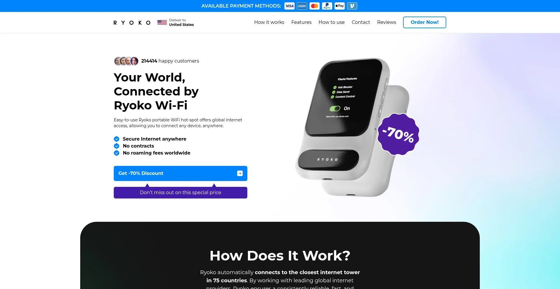 Website screenshot of Getryoko.com