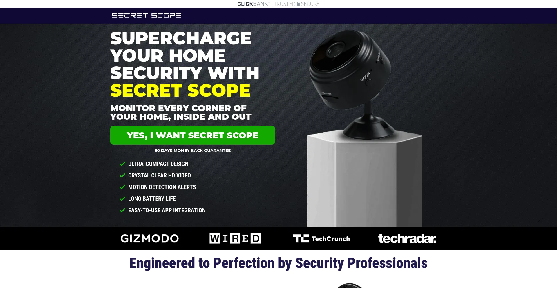 Website screenshot of Getsecscope.com