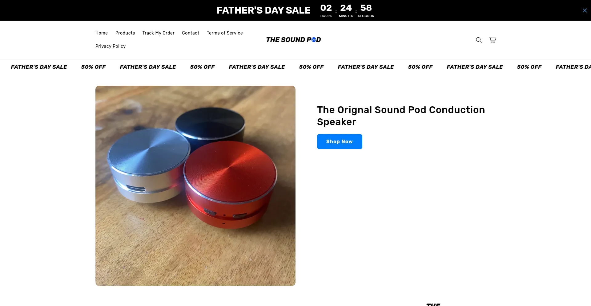 Website screenshot of Getsoundpod.com