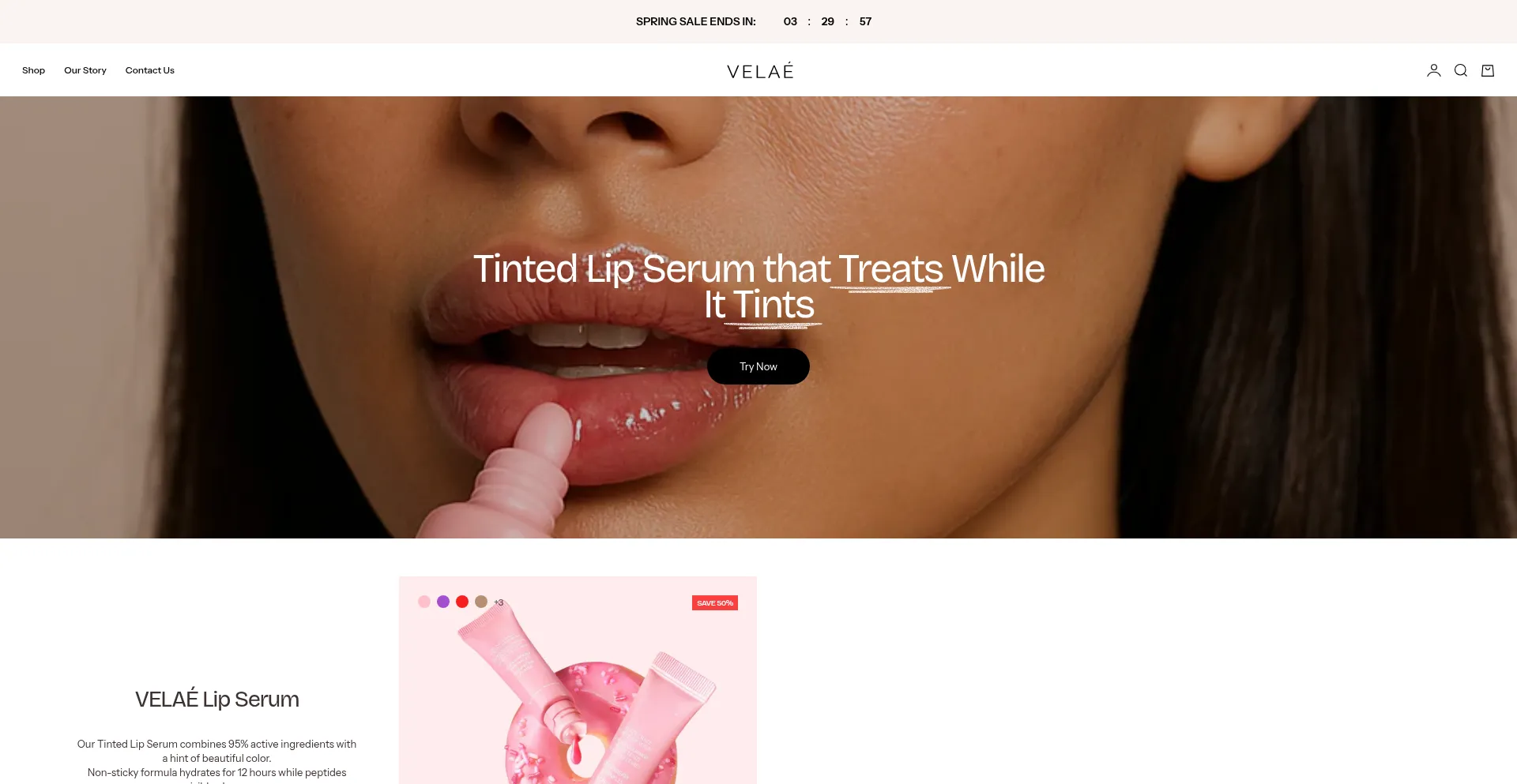 Website screenshot of Getvelae.com