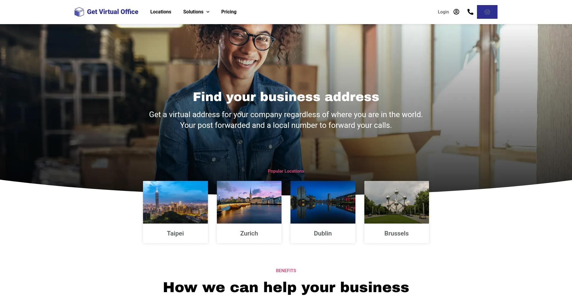 Website screenshot of Getvirtualoffice.com