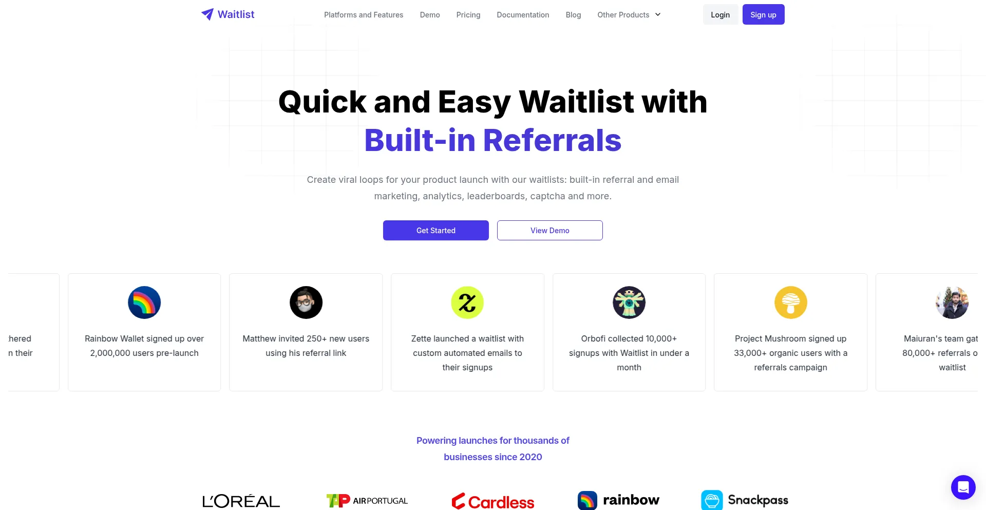 Getwaitlist.com Screenshot