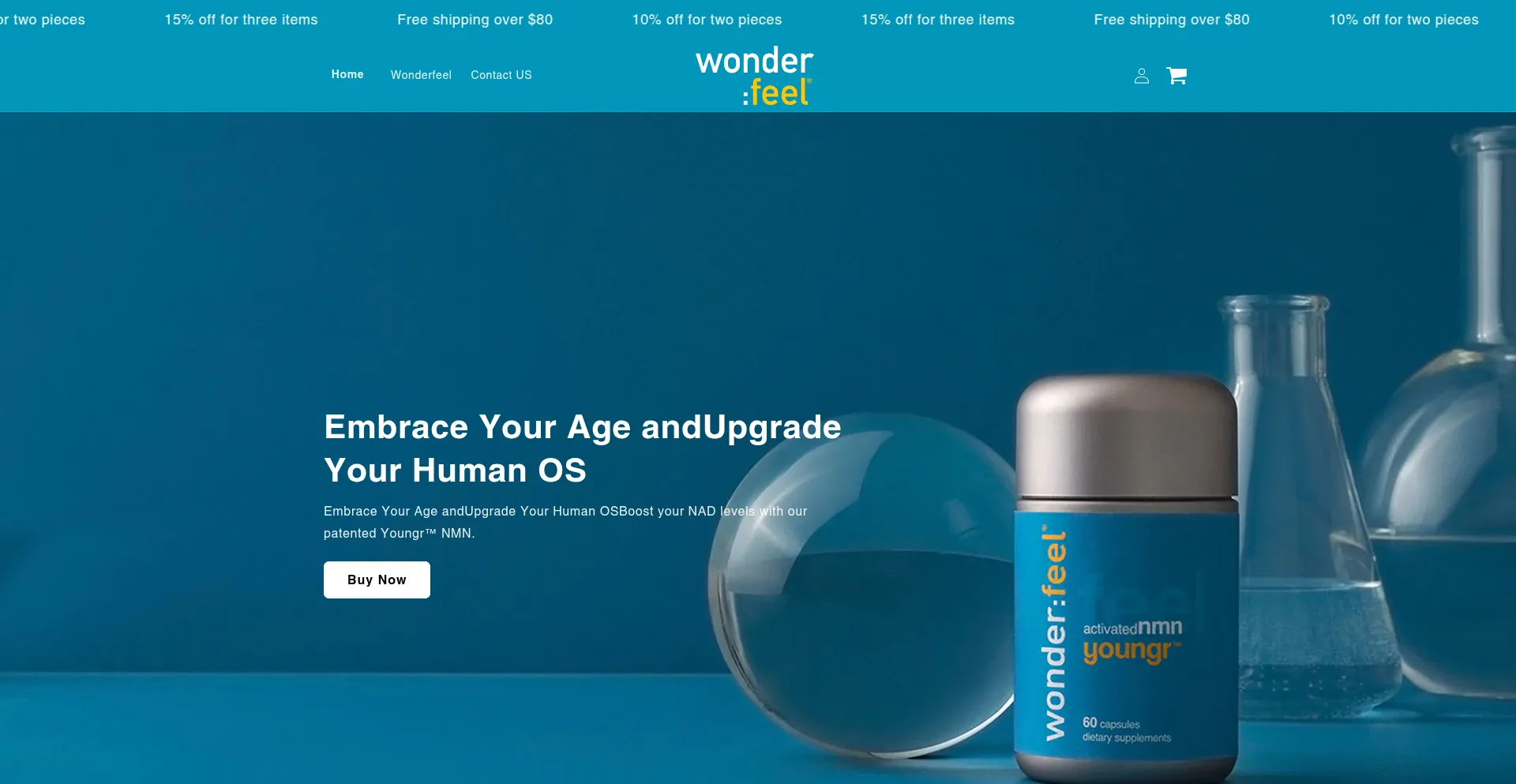 Website screenshot of Getwonderfeelus.com