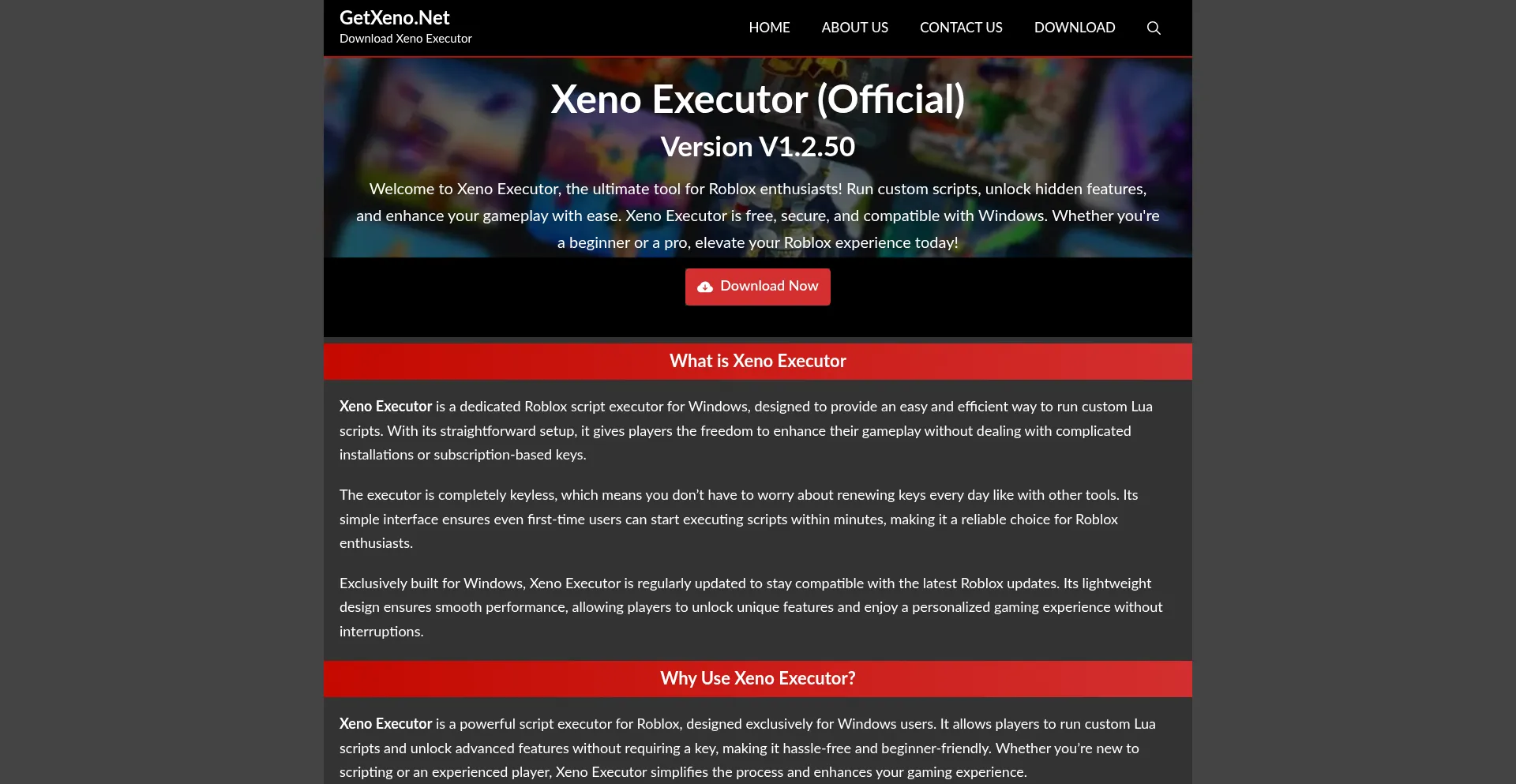 Website screenshot of Getxeno.net