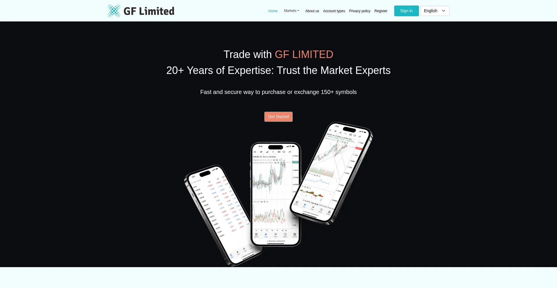 Website screenshot of Gf-limited.co