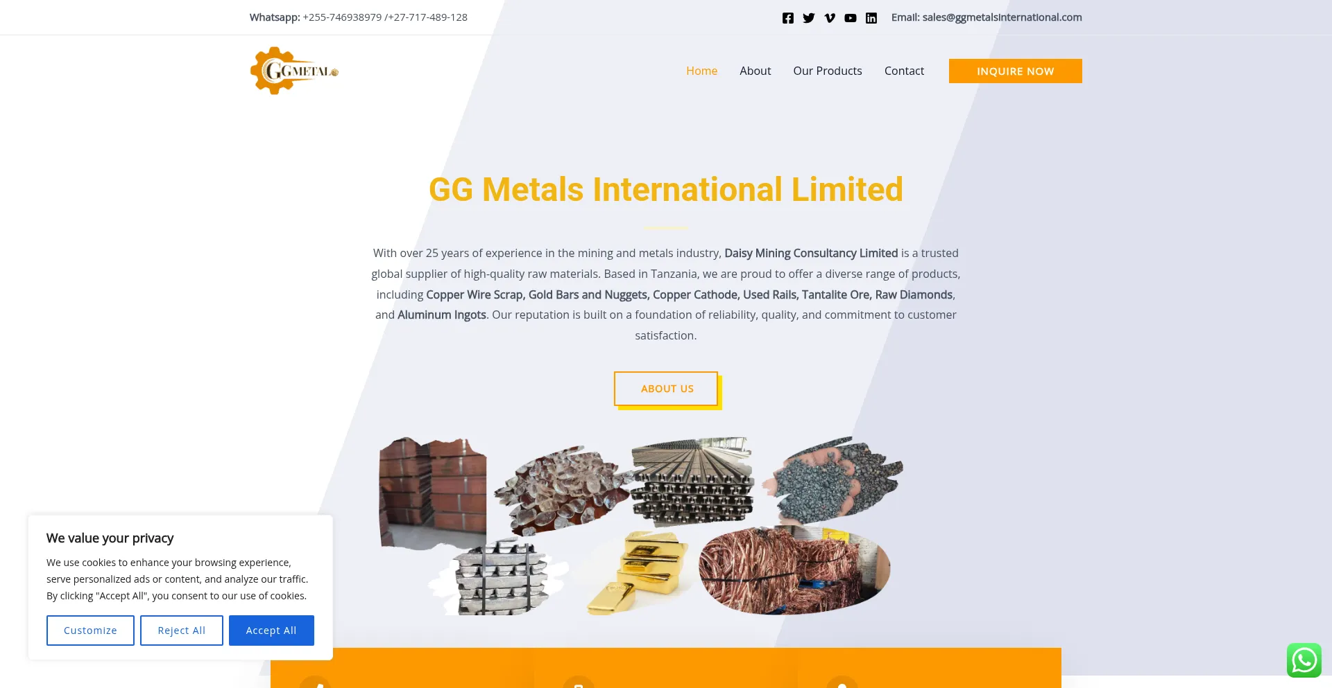 Ggmetalsinternational.com Screenshot