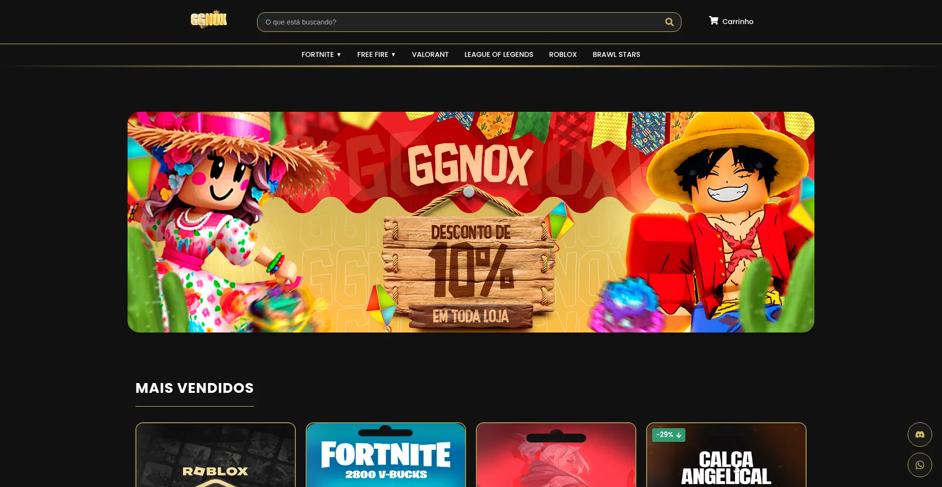 Website screenshot of Ggnoxbr.com