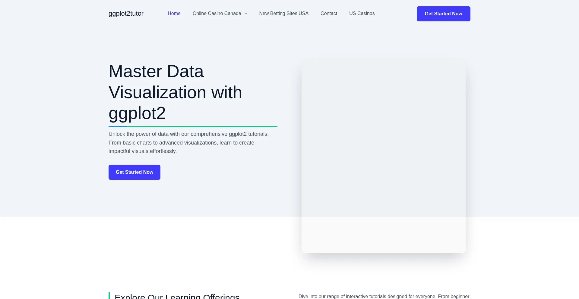 Website screenshot of Ggplot2tutor.com