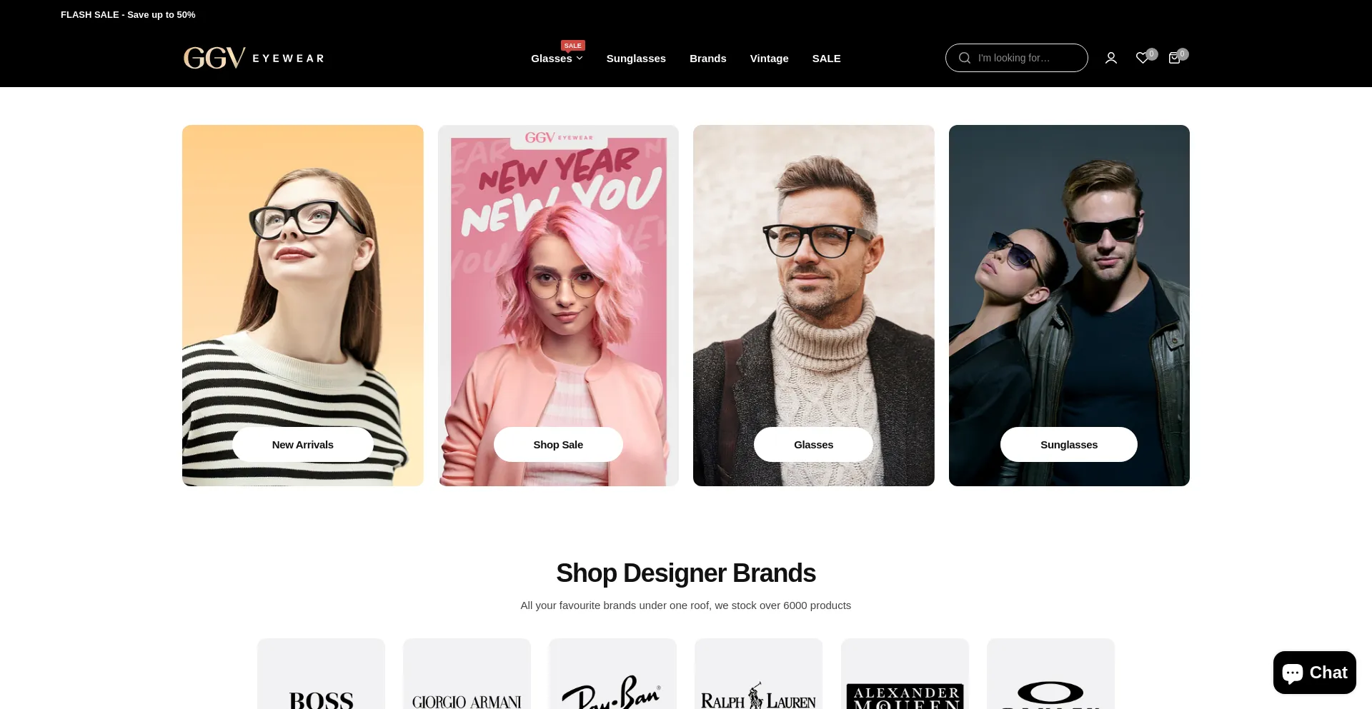 Website screenshot of Ggveyewear.com