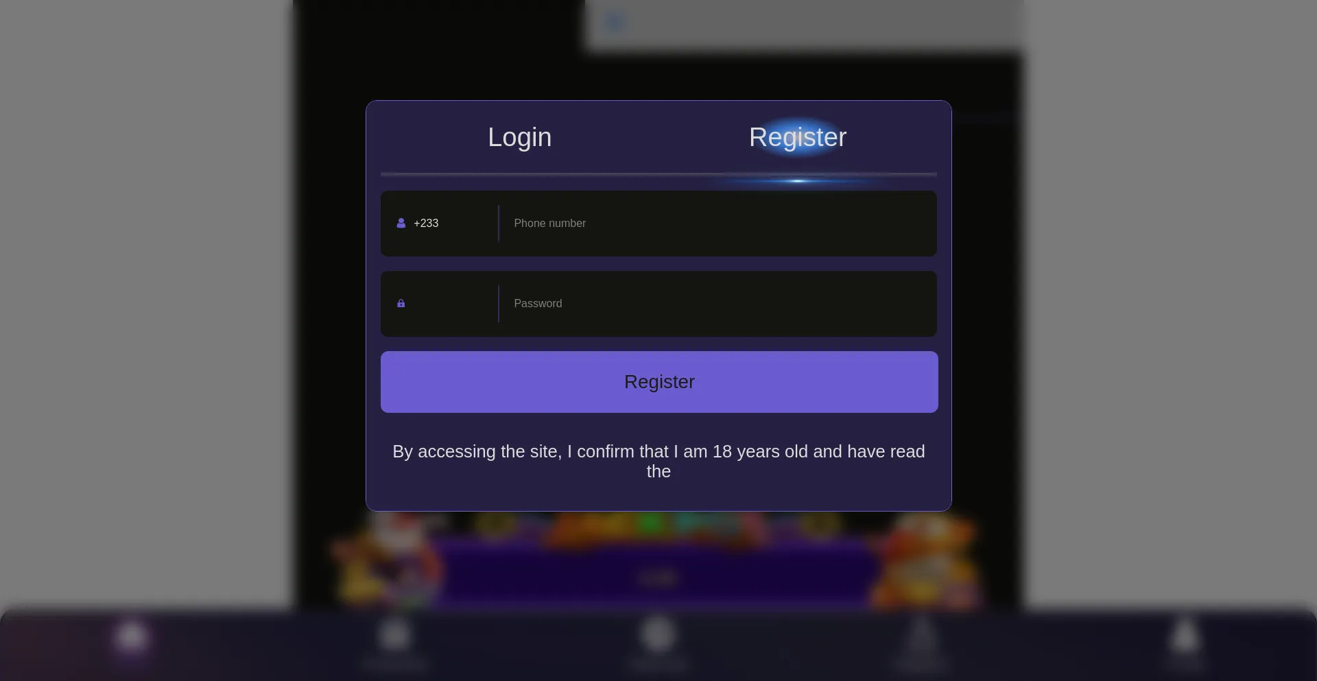 Website screenshot of Ghanaspin.com