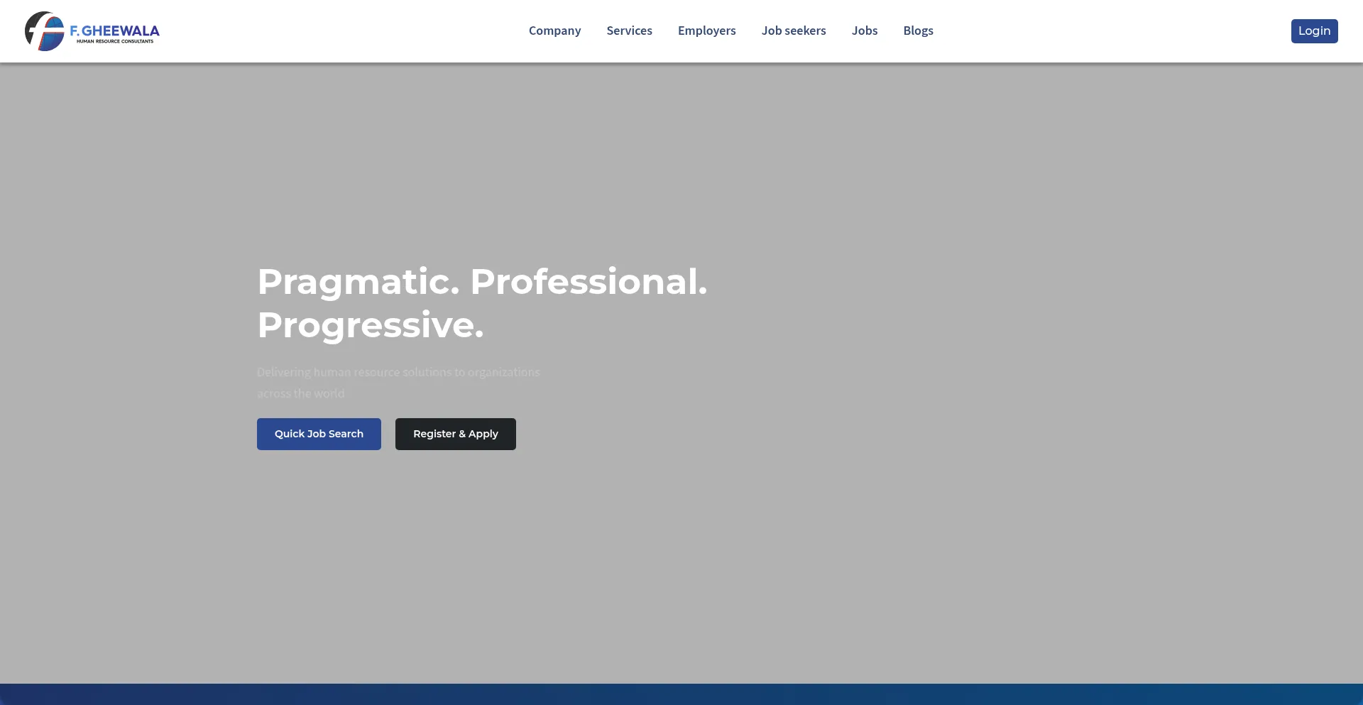 Website screenshot of Gheewalajobs.com