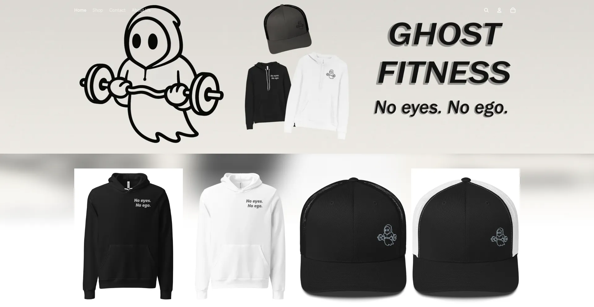 Website screenshot of Ghostfitnessgear.myshopify.com