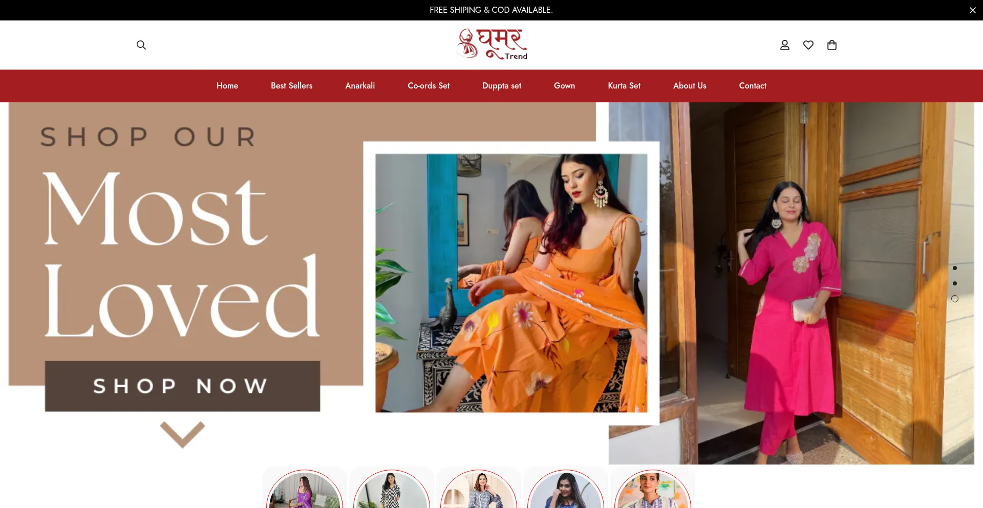 Website screenshot of Ghumartrend.com