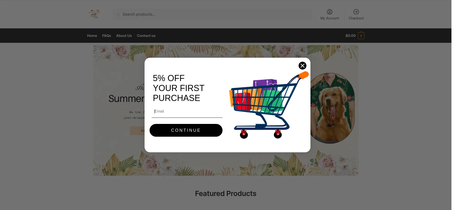 Website screenshot of Gift4fan.com