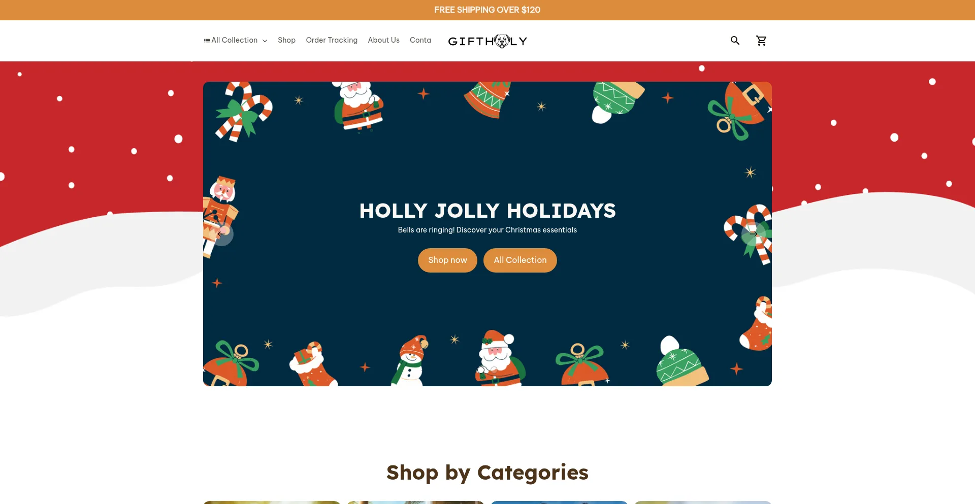 Website screenshot of Giftholy.com