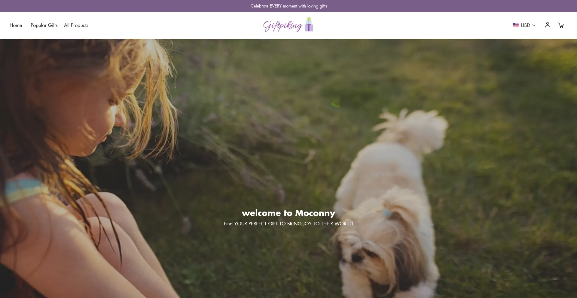 Website screenshot of Giftpiking.com