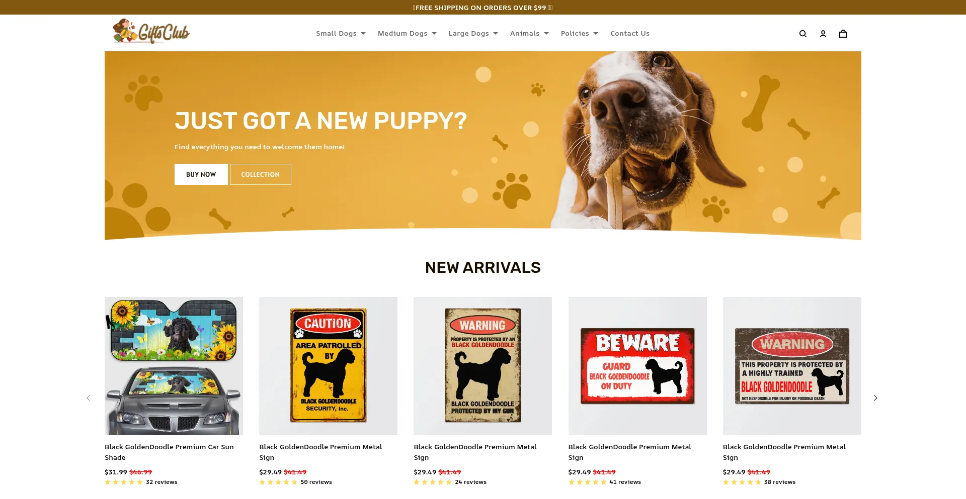 Website screenshot of Gifts-club.com