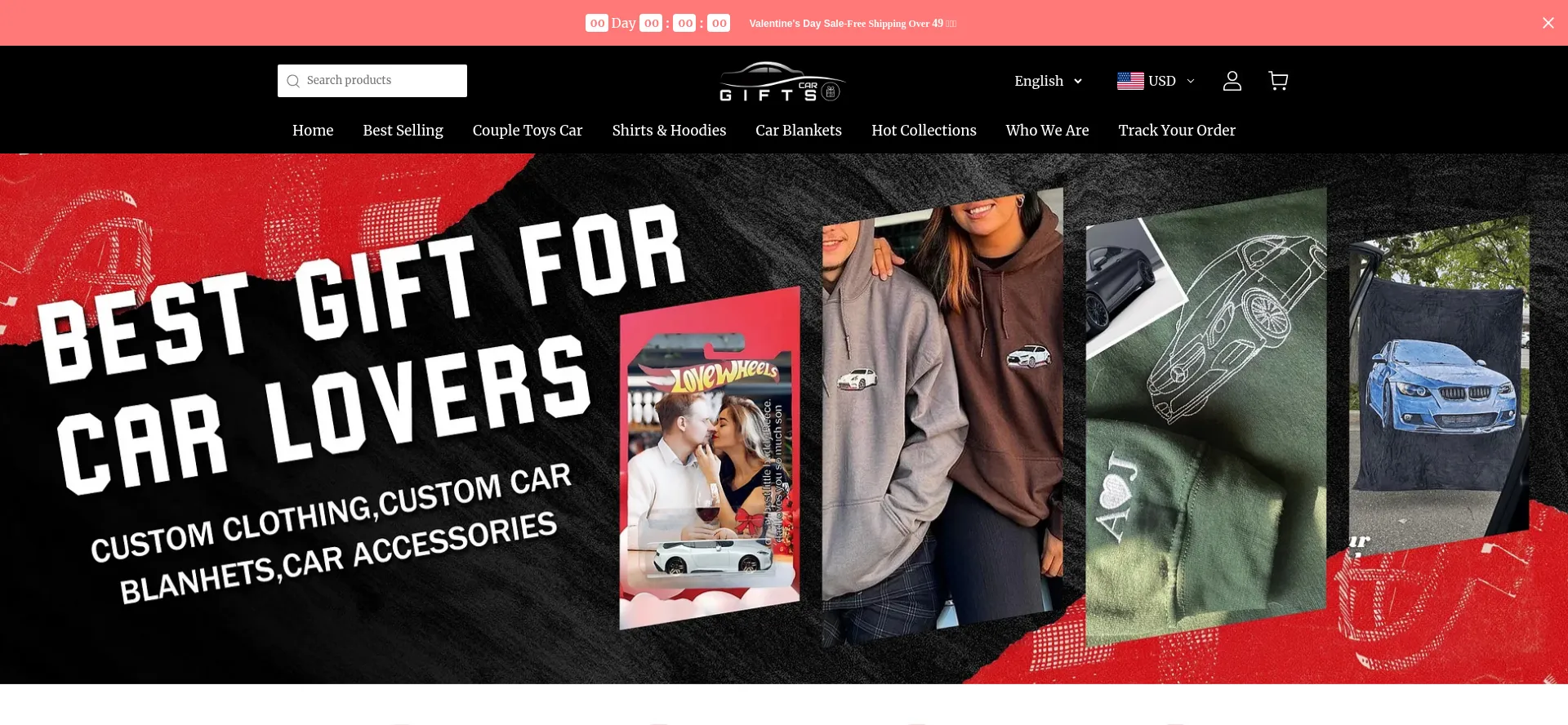 Website screenshot of Giftscar.com
