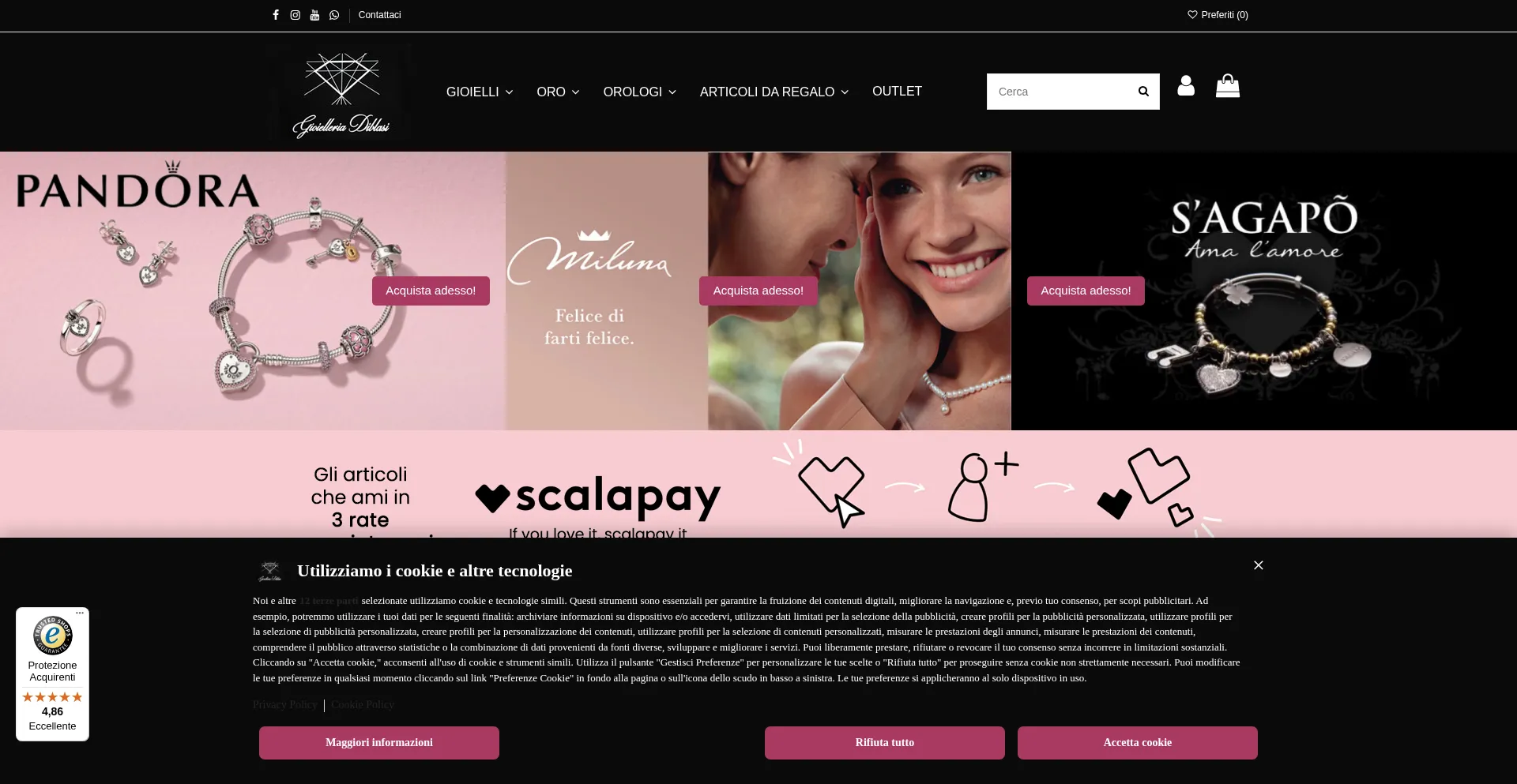 Website screenshot of Gioielleriadiblasi.com