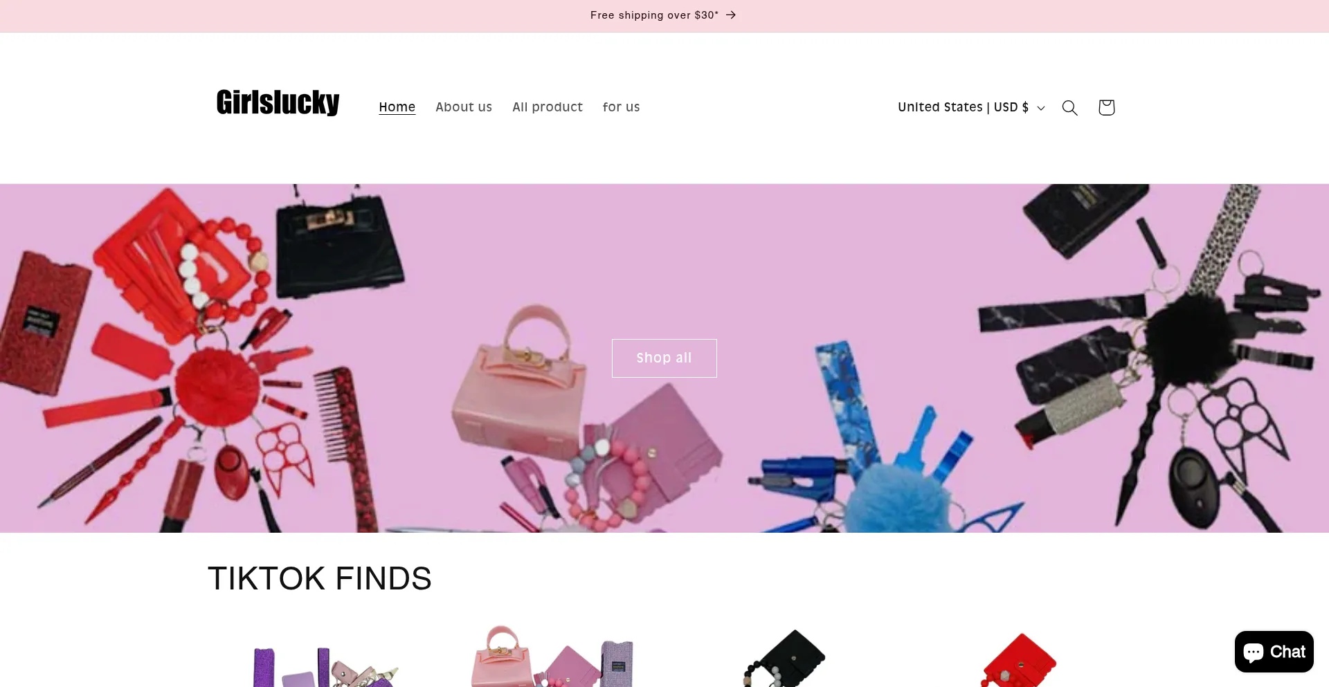 Website screenshot of Girlslucky.com