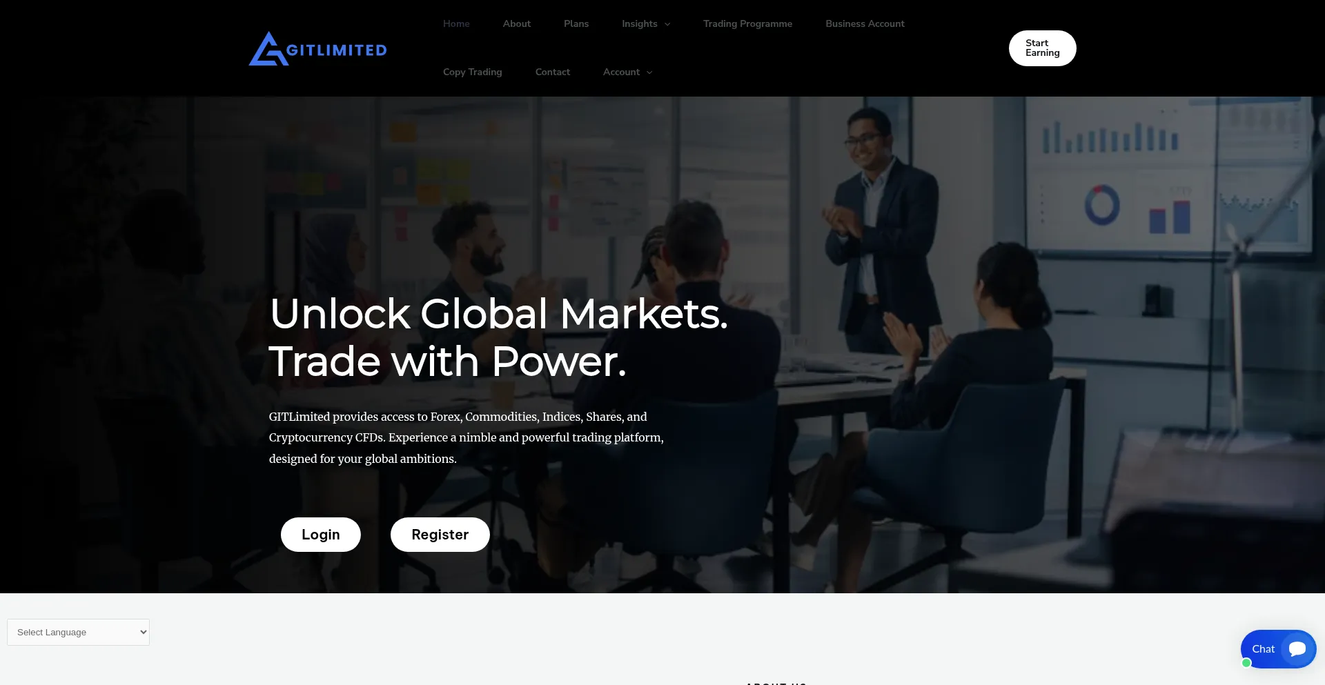 Website screenshot of Gitlimited.net