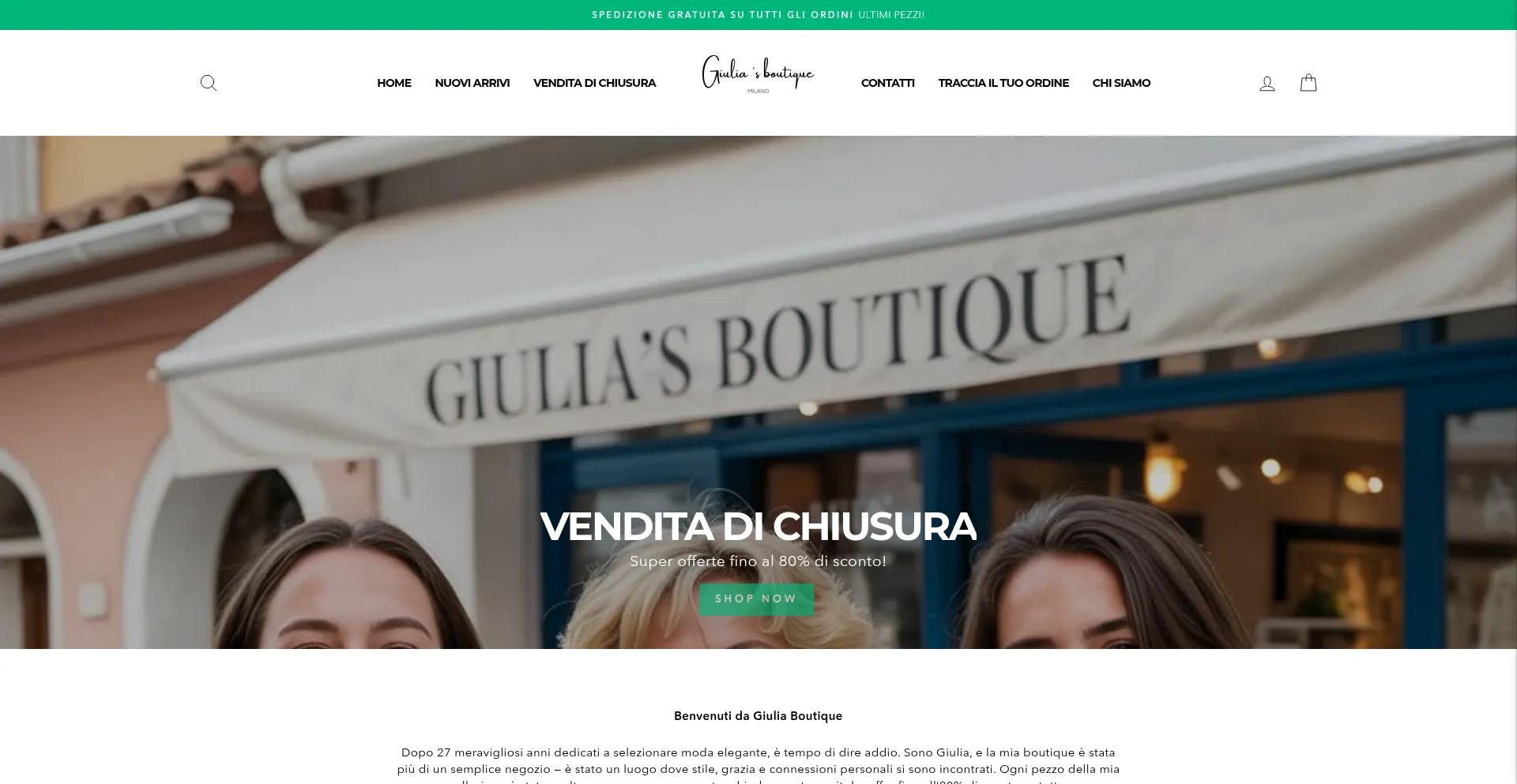 Website screenshot of Giulia-boutique.it