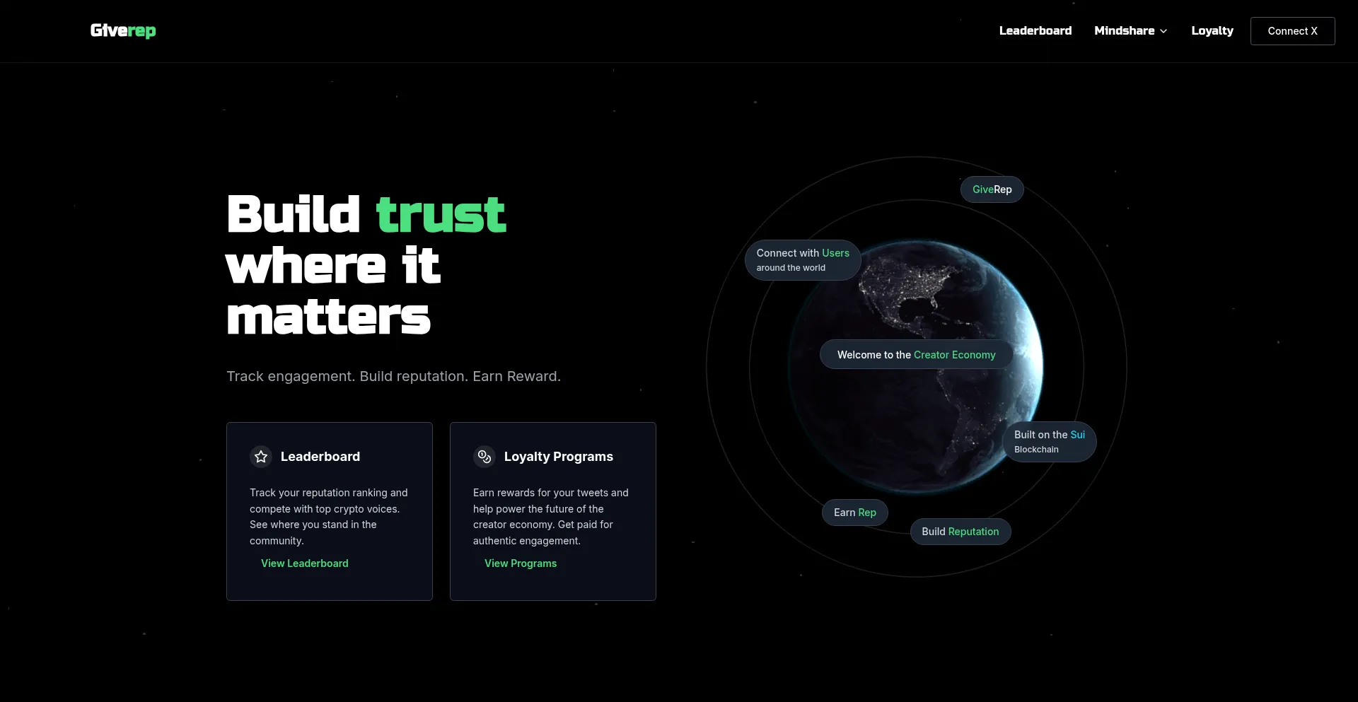 Website screenshot of Giverep.com