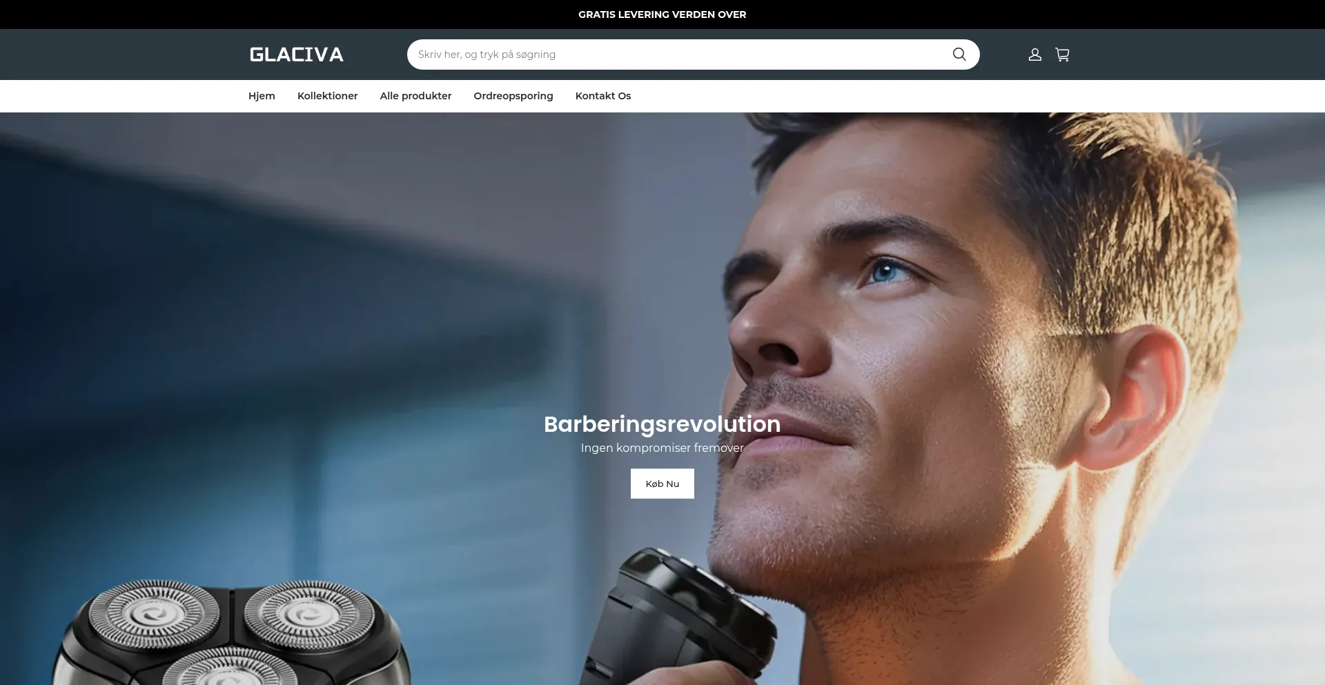 Website screenshot of Glaciva-dk.net