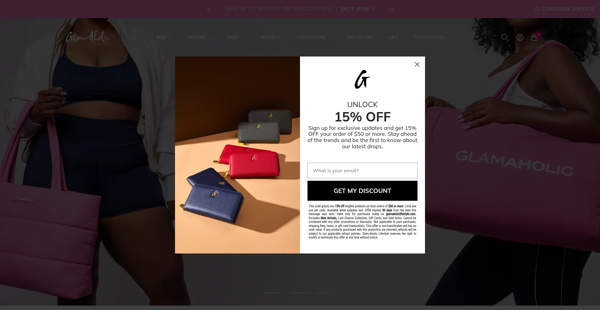 Website screenshot of Glamaholiclifestyle.com