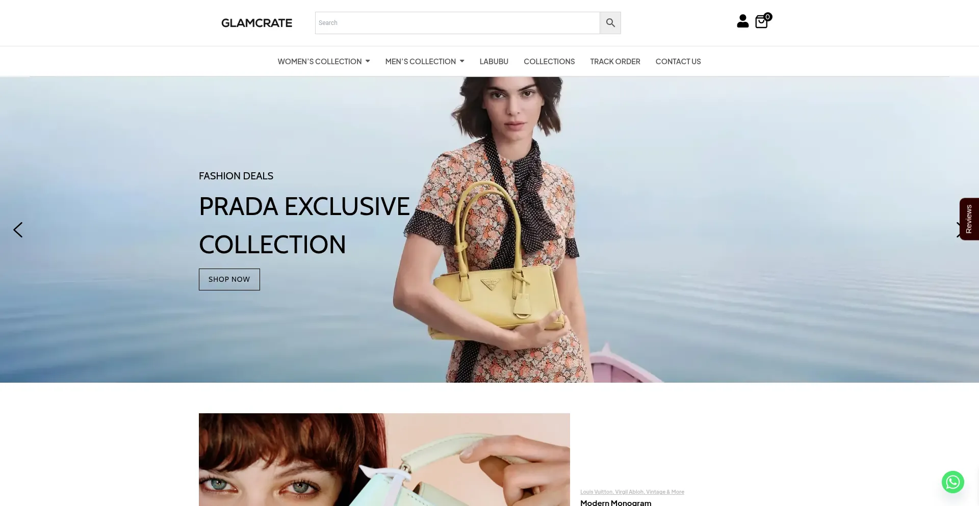 Website screenshot of Glamcrate.in